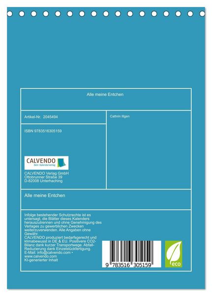 Produktbild: Alle meine Entchen (Tischkalender 2026 DIN A5 hoch), CALVENDO Monatskalender