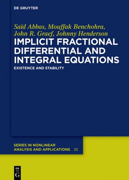 Produktbild: Implicit Fractional Differential and Integral Equations
