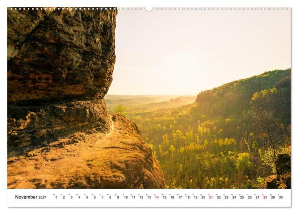 Produktbild: S&auml;chsische Schweiz - Wandern im Elbsandsteingebirge (hochwertiger Premium Wandkalender 2027 DIN A2 quer), Kunstdruck in Hochglanz