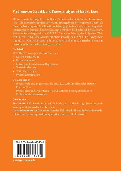 Produktbild: Probleme der Statistik und Prozessanalyse mit Matlab l&ouml;sen
