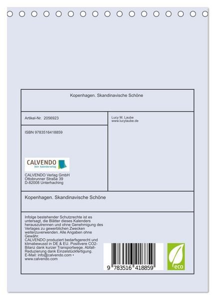 Produktbild: Kopenhagen. Skandinavische Sch&ouml;ne (Tischkalender 2026 DIN A5 hoch), CALVENDO Monatskalender