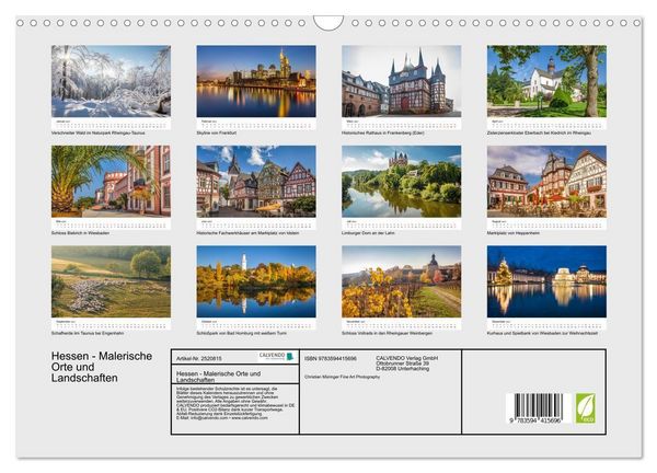 Produktbild: Hessen - Malerische Orte und Landschaften (Wandkalender 2027 DIN A3 quer), CALVENDO Monatskalender
