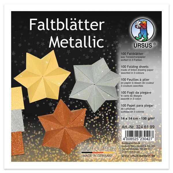 URSUS Faltblätter Faltblätter, Metallic(130 g/m², 14 x 14 cm)