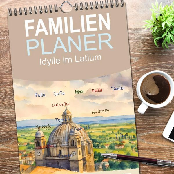 Produktbild: Familienplaner 2026 - Idylle im Latium mit 5 Spalten (Wandkalender, 21 x 45 cm) CALVENDO