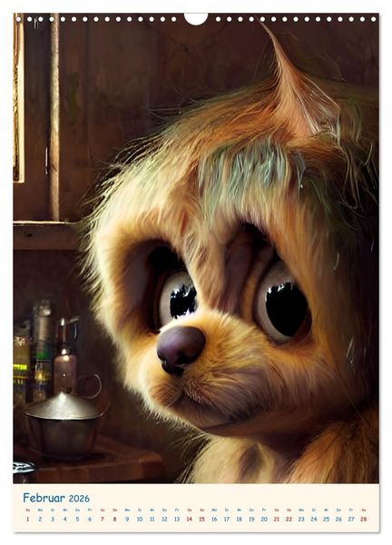 Produktbild: Liebenswerte Kuschelmonster - Digitalart (Wandkalender 2026 DIN A3 hoch), CALVENDO Monatskalender