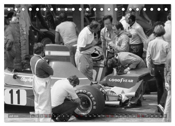 Produktbild: Formel, Rennen, Boxengasse 1971-&acute;83 (Tischkalender 2026 DIN A5 quer), CALVENDO Monatskalender