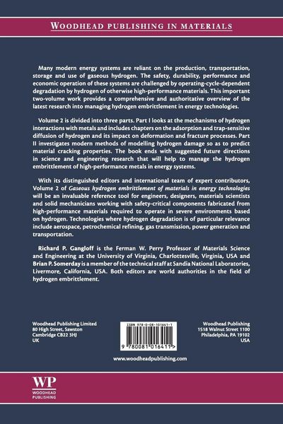 Produktbild: Gaseous Hydrogen Embrittlement of Materials in Energy Technologies