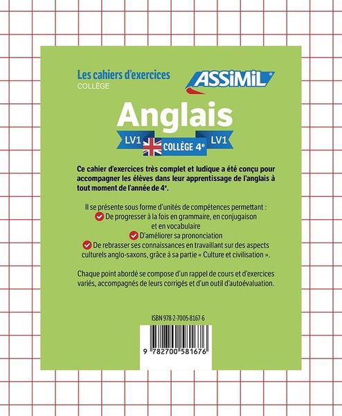 Produktbild: French-English Notebook 4th Year (Cahier Anglais 4e)