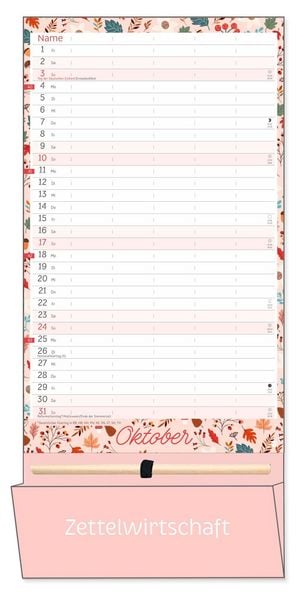 Produktbild: Deko-Familienplaner mit Tasche Flower Time 2027
