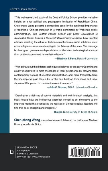 Produktbild: Central Politics School and Local Governance in Nationalist China