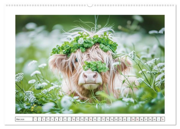 Produktbild: Schottische Hochland Rinder (hochwertiger Premium Wandkalender 2026 DIN A2 quer), Kunstdruck in Hochglanz