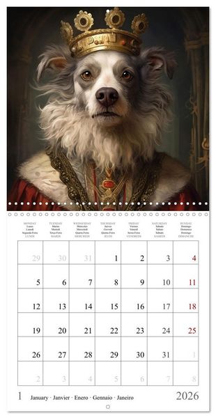 Produktbild: Fairy tale heroes with a wet nose (Wall Calendar 2026 12 &times; 12 Inch) CALVENDO 12 Month Wall Calendar