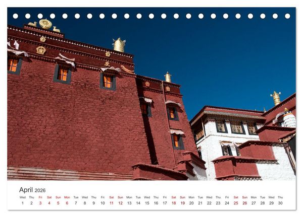 Produktbild: Tibet Monastery and landscapes (Desk Calendar 2026 DIN A5 landscape), CALVENDO 12 Month DeskCalendar