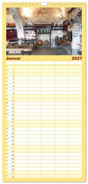 Produktbild: Familienplaner 2027 - F&uuml;rstliche K&uuml;chen und Tafeln mit 5 Spalten (Wandkalender, 21 x 45 cm) CALVENDO