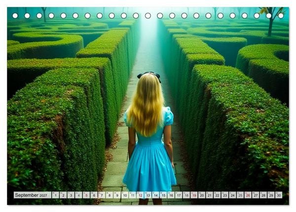 Produktbild: Alice &ndash; Eine Reise durch das Wunderland (Tischkalender 2027 DIN A5 quer), CALVENDO Monatskalender