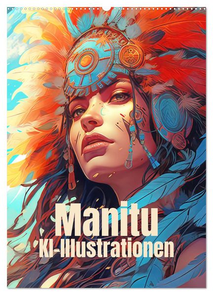 Manitu - KI-Illustrationen (Wandkalender 2025 DIN A2 hoch), CALVENDO Monatskalender