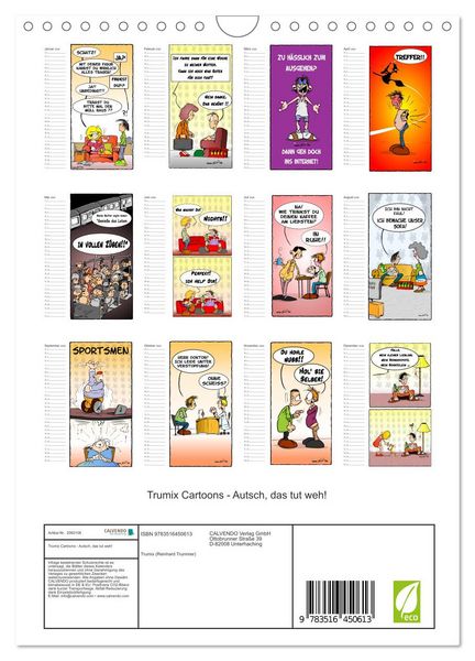 Produktbild: Trumix Cartoons - Autsch, das tut weh! (Wandkalender 2026 DIN A4 hoch), CALVENDO Monatskalender