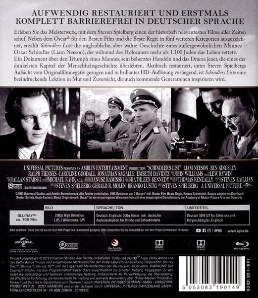 Produktbild: Schindlers Liste - Remastered