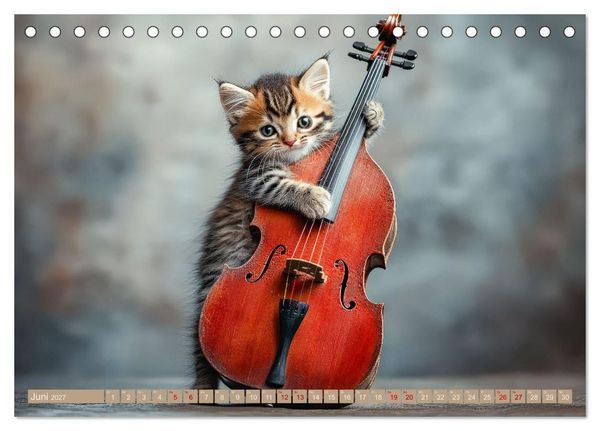 Produktbild: Miau-sikalische Momente (Tischkalender 2027 DIN A5 quer), CALVENDO Monatskalender