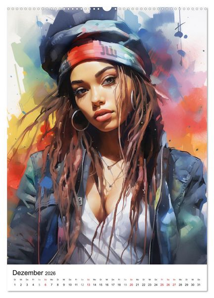Produktbild: Hip Hop Girls. Rhythmic Expressions (Wandkalender 2026 DIN A2 hoch), CALVENDO Monatskalender