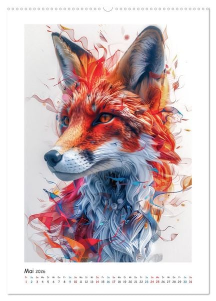Produktbild: Tierische Kunst (hochwertiger Premium Wandkalender 2026 DIN A2 hoch), Kunstdruck in Hochglanz