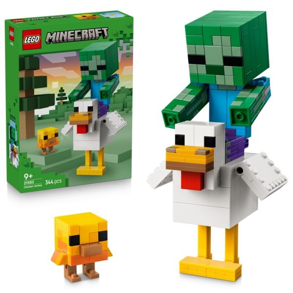Produktbild: LEGO Minecraft 21582 H&uuml;hnerreiter, Bauset zum Videospiel, bewegliche Minecraft-Zimmerdeko