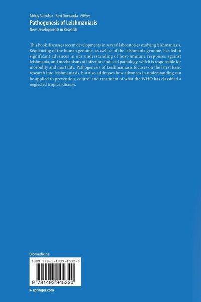 Produktbild: Pathogenesis of Leishmaniasis