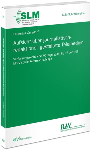 Produktbild: Aufsicht &uuml;ber journalistisch-redaktionell gestaltete Telemedien