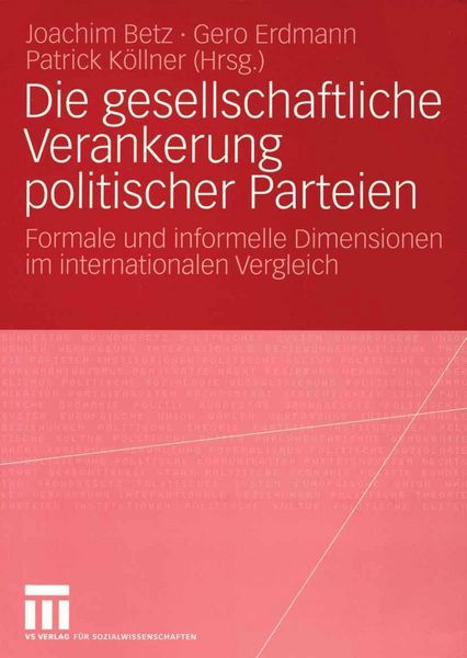 Produktbild: Die gesellschaftliche Verankerung politischer Parteien