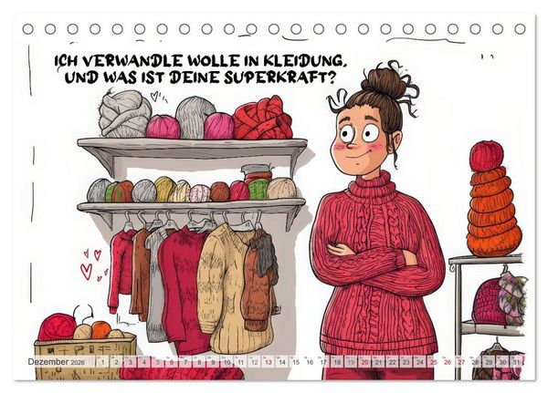 Produktbild: Wollfieber (Tischkalender 2026 DIN A5 quer), CALVENDO Monatskalender