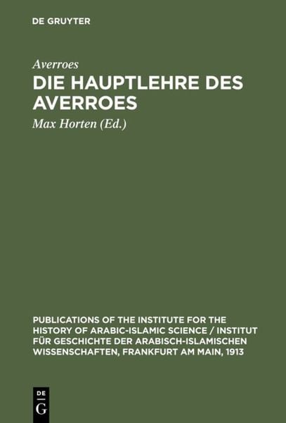 Produktbild: Die Hauptlehre des Averroes