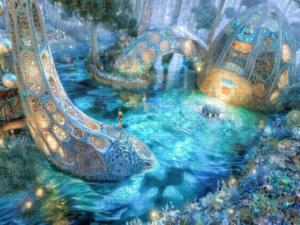 Produktbild: CALVENDO Puzzle Fantasiekreaturen am Wasser | 1000 Teile Lege-Gr&ouml;&szlig;e 64x48cm Foto-Puzzle f&uuml;r gl&uuml;ckliche Stunden