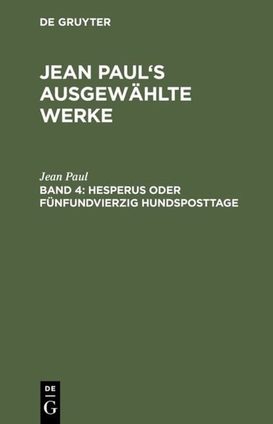 Produktbild: Hesperus oder f&uuml;nfundvierzig Hundsposttage