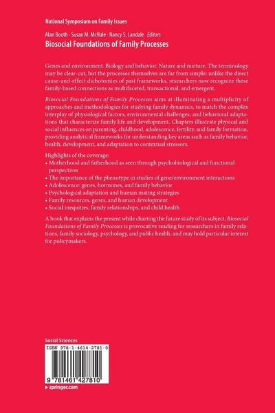 Produktbild: Biosocial Foundations of Family Processes