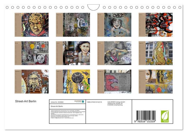 Produktbild: Street-Art Berlin (Wandkalender 2026 DIN A4 quer), CALVENDO Monatskalender
