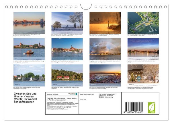 Produktbild: Zwischen See und Himmel - Waren (M&uuml;ritz) im Wandel der Jahreszeiten (Wandkalender 2027 DIN A4 quer), CALVENDO Monatskalender