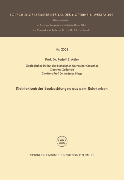 Produktbild: Kleintektonische Beobachtungen aus dem Ruhrkarbon