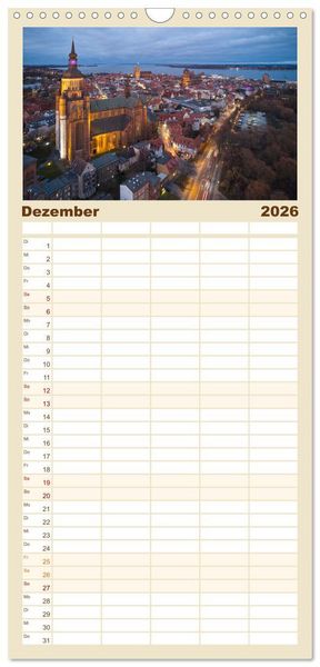 Produktbild: Familienplaner 2026 - &Auml;stehtik von oben mit 5 Spalten (Wandkalender, 21 x 45 cm) CALVENDO