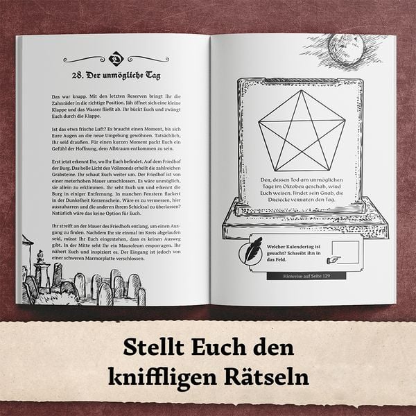 Produktbild: Das R&auml;tselbuch des Graf Dracula: Knackt den Code und entkommt dem F&uuml;rsten der Finsternis