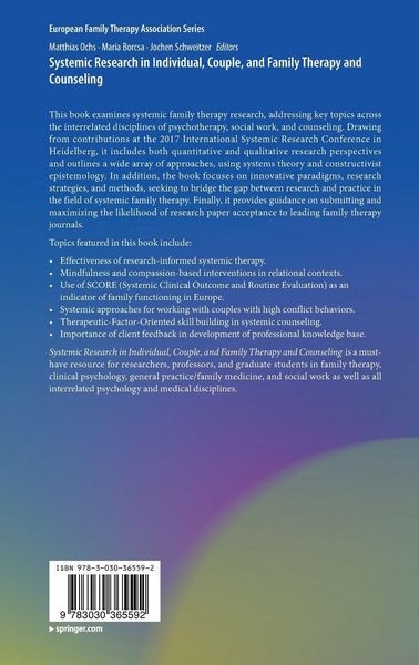 Produktbild: Systemic Research in Individual, Couple, and Family Therapy and Counseling