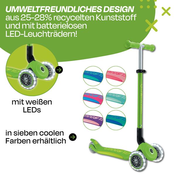 Produktbild: GLOBBER ELITE LIGHTS gr&uuml;n, mit Leuchtrollen