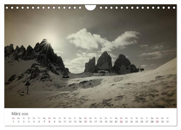 Produktbild: Drei Zinnen - S&uuml;dtirols Wahrzeichen (Wandkalender 2026 DIN A4 quer), CALVENDO Monatskalender