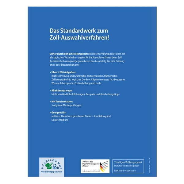 Produktbild: Einstellungstest Zoll: Pr&uuml;fungspaket mit Testsimulation