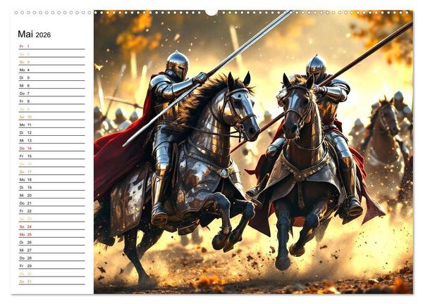 Produktbild: Rittertum und Mythos &ndash; Das Zeitalter der Ehre (hochwertiger Premium Wandkalender 2026 DIN A2 quer), Kunstdruck in Hochglanz