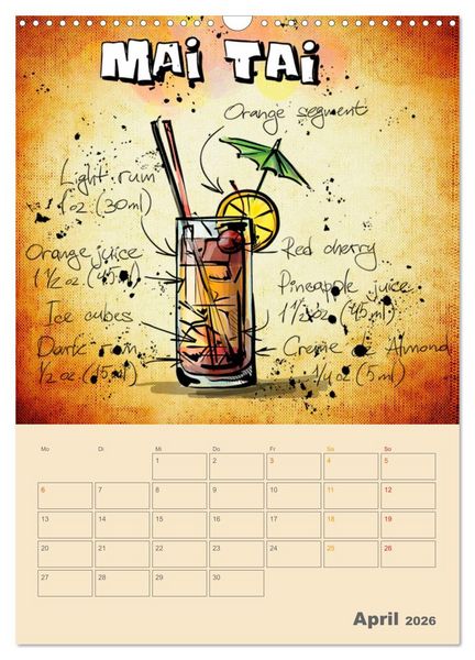 Produktbild: Coole Cocktails (Wandkalender 2026 DIN A3 hoch), CALVENDO Monatskalender