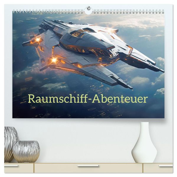 Raumschiff-Abenteuer (hochwertiger Premium Wandkalender 2025 DIN A2 quer), Kunstdruck in Hochglanz