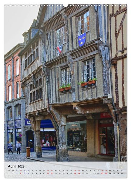 Produktbild: Dinan, die mittelalterliche Perle in der Bretagne (Wandkalender 2026 DIN A2 hoch), CALVENDO Monatskalender