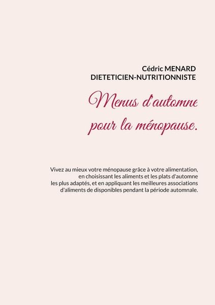 Produktbild: Menus d'automne pour la m&eacute;nopause.