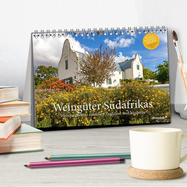 Produktbild: Weing&uuml;ter S&uuml;dafrikas, Weinarchitektur zwischen Tradition und Moderne (Tischkalender 2026 DIN A5 quer), CALVENDO Monatskalender