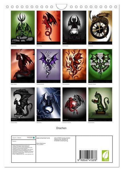 Produktbild: Drachen (Wandkalender 2026 DIN A4 hoch), CALVENDO Monatskalender